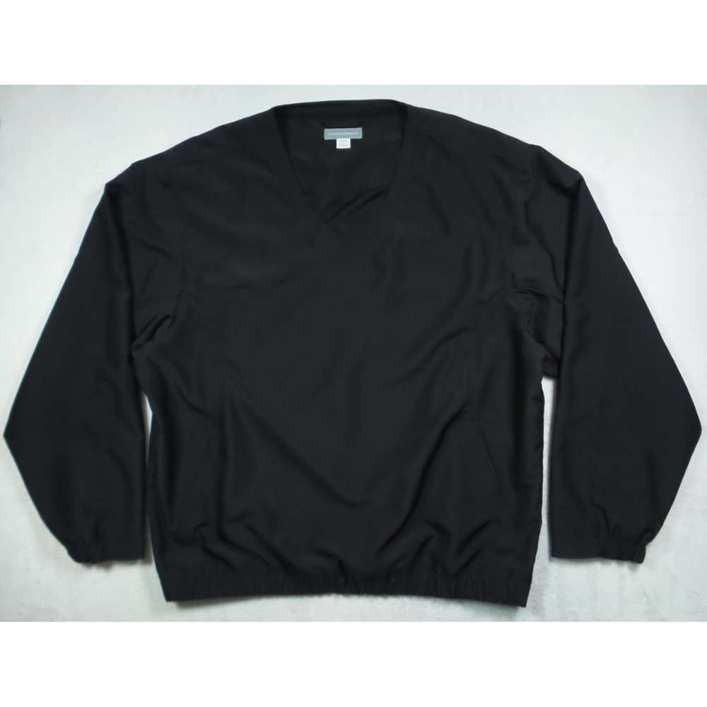 Cutter & Buck Jacket Mens Size XL Black Pullover CB WindTec V-Neck Pockets